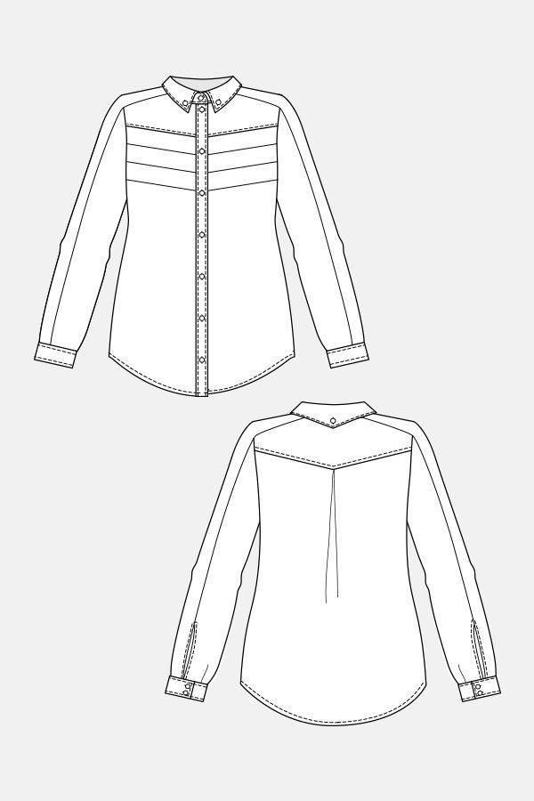 襯衫款式圖-女裝設計-服裝設計