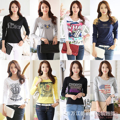 【自主品牌2017秋季長袖t恤女裝外貿原單韓版女式T恤廠家直銷長袖打底衫女裝長袖】東莞市萬江德韻服裝銷售部 - 產(chǎn)品庫